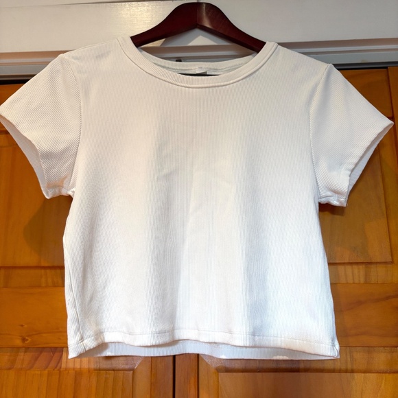 BP. Nordstrom Ribbed Cropped White T-shirt Size XL, Fits Smaller - Picture 7 of 7